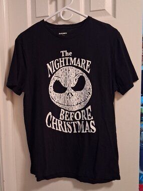 2021 Old Navy Nightmare Before Christmas Disney Black Jack Skellington M Shirt